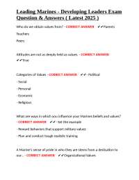 Leading Marines - Developing Leaders Exam Question & Answers ( Latest 2025 )