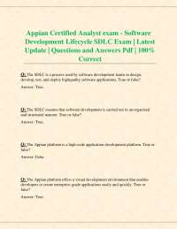 Appian Certified Analyst Exam: SDLC Questions & Answers