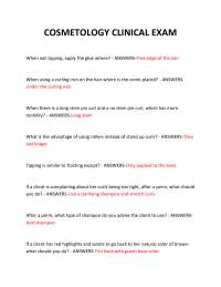 Cosmetology Clinical Exam: Questions and Answers