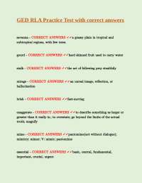 GED RLA Practice Test with correct answers