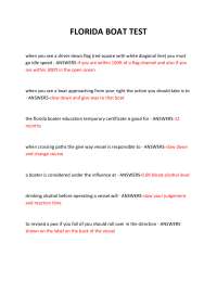 FLORIDA BOAT TEST QUESTIONS AND ANSWERS 2025