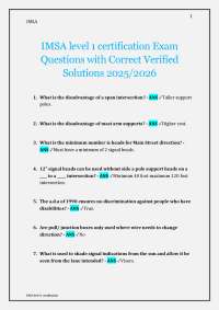 IMSA Level 1 Certification Exam Questions and Answers: Traffic Signal Systems