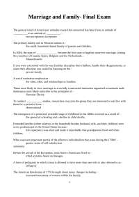 Marriage and Family- Final Exam