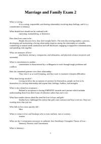 Marriage and Family Exam 2: Exploring Love, Attachment, and Love Styles