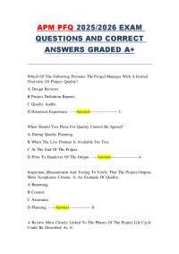 APM PFQ 2025/2026 EXAM  QUESTIONS AND CORRECT  ANSWERS GRADED A+
