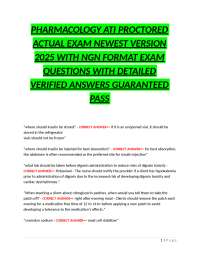 PHARMACOLOGY ATI PROCTORED ACTUAL EXAM NEWEST VERSION 2025 WITH NGN FORMAT EXAM QUESTIONS