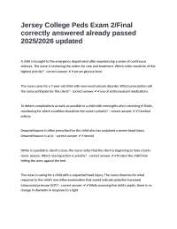 Jersey College Peds Exam 2/Final correctly answered already passed 2025/2026 updated