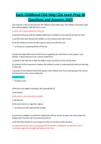 Early Childhood CDA Exam Prep: 46 Questions and Answers