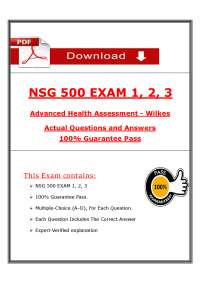 NSG 500 Exam 1, 2, 3: Advanced Health Assessment - Wilkes
