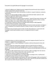 Domande di vari appelli dell'esame di Linguaggio e Comunicazione