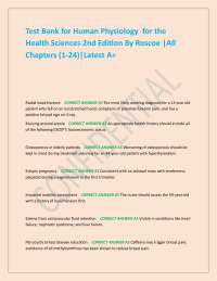 Human Physiology for the Health Sciences: Test Bank Questions and Answers