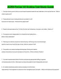 AORN Perioperative Nursing 101: Ending Test Study Guide