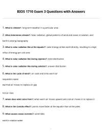 BIOS 1710 Exam 3: Climate, Biomes, & Evolution