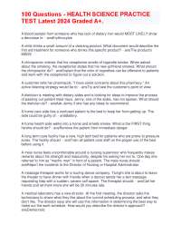100 Questions - Health Science Practice Test: Latest 2024 Graded A+
