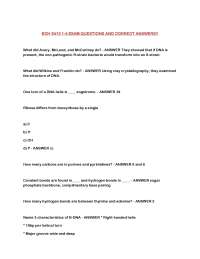 BCH 5413 Exam Questions and Answers: DNA Structure and Function
