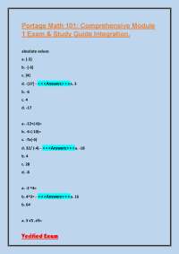 Portage Math 101: Comprehensive Module 1 Exam & Study Guide Integration.