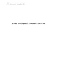 ATI RN Fundamentals Proctored Verified Exam 2024