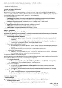 Agroforestry Production and Management System