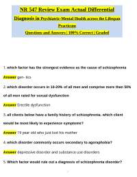 NR547 MIDTERM EXAM DIFFERENTIAL DIAGNOSIS IN PSYCHIATRIC-MENTAL HEALTH GUIDE Q&As 2025/26,