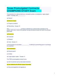 ✅ Texas Promulgated Contracts CHAMPIONS STUDY E | Full Exam Guide ✔️ Law Degree