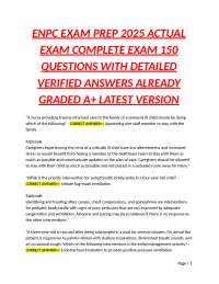 ENPC EXAM PREP 2025 ACTUAL EXAM COMPLETE EXAM 150 QUESTIONS WITH DETAILED VERIFIED ANSWERS