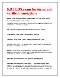 RBT BDS exam for terms and verified denotations
