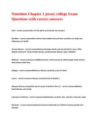 Nutrition Chapter 1 jersey college Exam Questions with correct answers