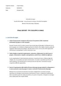 Final Report Sviluppo 2°anno