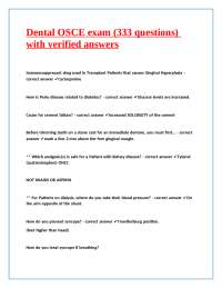Dental OSCE exam (333 questions) with verified answers