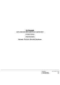 Paniere 2025 DINAMICHE RELAZIONALI E RISCHIO EVOLUTIVO prof.ssa Procaccia Rossella Shoshan