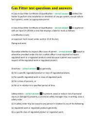 Gas Fitter test questions and answers