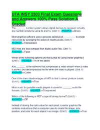 UTA INSY 2303 Final Exam Questions and Answers 100% Pass Solution A Graded