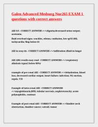 Galen Advanced Medsurg Nur265 EXAM 1 questions with correct answers