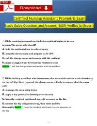 CNA Prometric Exam Study Questions and Answers 100% Correct