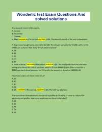 Wonderlic test Exam Questions And  solved solutions
