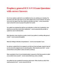 Prophecy general ICU A V3 Exam Questions with correct Answers.