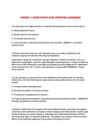 CMSRN Exam Questions and Answers: Cardiovascular, Respiratory, and Renal Systems