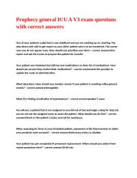 ICU Nursing Exam Questions and Answers