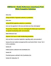 Analysis of the Radio Reference Case: Jurisdiction over Radio Communication in Canada