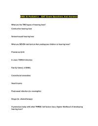 Pediatric ENT: Examination Questions and Answers