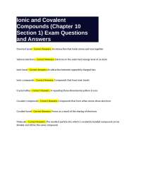 Ionic and Covalent Compounds: Basic Definitions and Examples