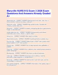 NURS 612 Exam 3: Comprehensive Questions and Answers