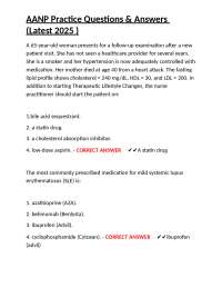 AANP Practice Questions and Answers for Medical Professionals