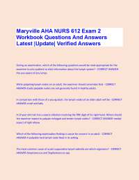 NURS 612 Exam 2 Workbook: Lymphatic and Respiratory System Questions and Answers