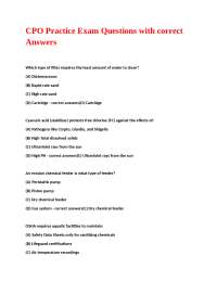 CPO Practice Exam Questions with correct Answers