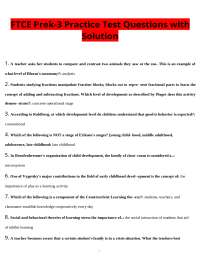 FTCE PreK-3 Practice Test: Educational Psychology and Child Development