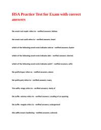 HSA Practice Test for Exam with correct answers.