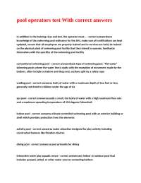 Swimming Pool Operation: A Comprehensive Guide with Questions and Answers