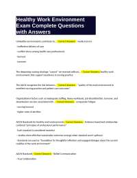 Healthy Work Environments in Healthcare: A Multiple Choice Question and Answer Guide