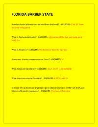 FLORIDA BARBER STATE QUESTIONS AND ANSWERS 2025